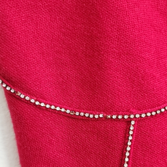 Cropped Rhinestone Embellished Red Tank Top - Picture 2 of 6